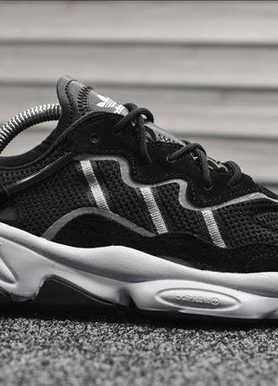 Хіт! новинка! чоловічі кросівки adidas ozweego black white1 фото