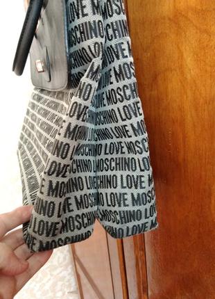 Велика вінтажна брендова сумка love moschino , оригінал.8 фото