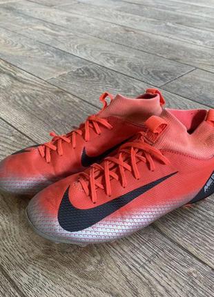 Бутси футбольні nike cr7 mercurial червоно-чорні1 фото