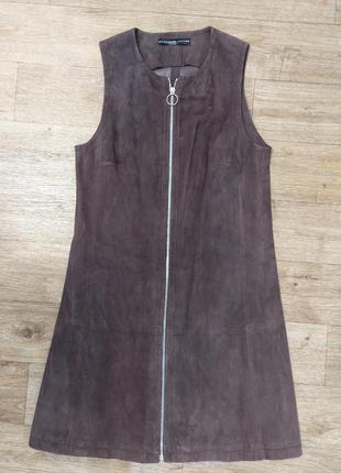 Сукня-сарафан шкіряна balenciaga leather