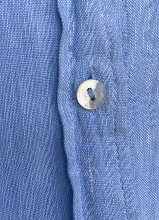 Голубая рубашка 100% лен h&amp;m размер s4 фото