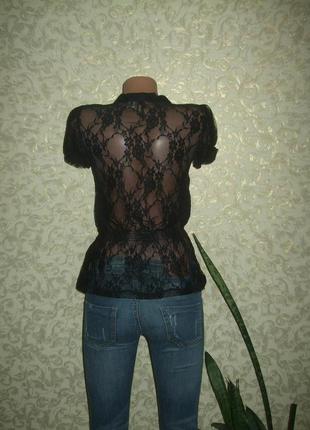 Оригинальная гипюровая стречевая блуза h&m7 фото