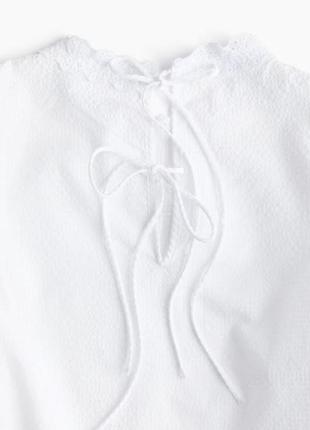 Блуза из вафельной ткани с лифом из мадеры6 фото