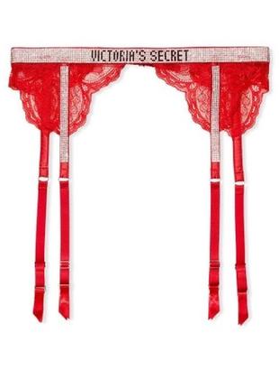 Пояс для панчох shine strap garter belt lipstick lace victoria's secret