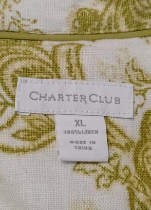 100% лен пиджак жакет с цветочным рисунком в бохо стиле р.xl от charter club4 фото