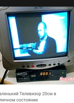 Маленький телевизор с т2 тюнером комплект и т2 антенна 
настроен