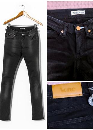 Черные джинсы с потертостями acne hep black worn, p. w 27 l 321 фото