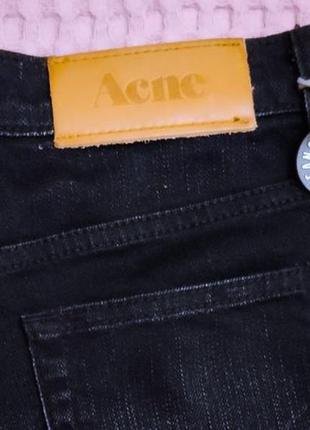 Черные джинсы с потертостями acne hep black worn, p. w 27 l 324 фото