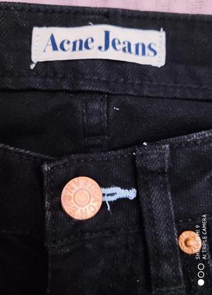 Чорні джинси з потертостями acne hep black worn, p. w 27 l 325 фото