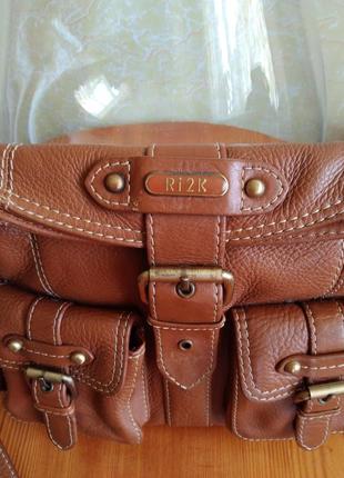 Винтажная сумка кросс-боди ri2k, натуральная кожа, оригинал.2 фото