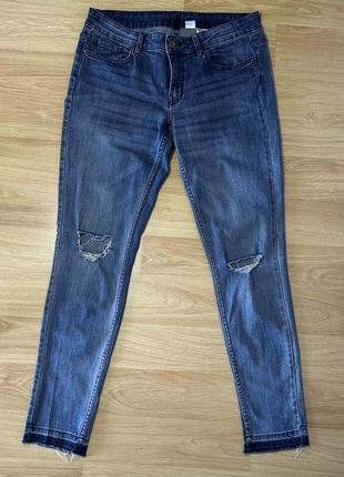 Скинни с необработанным низом h&m