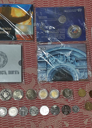 Монети україни, набори обігових монет 2014, 2018, 2019 року