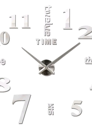 Большие настенные часы horloge 3d diy кварц (серые, черные)3 фото