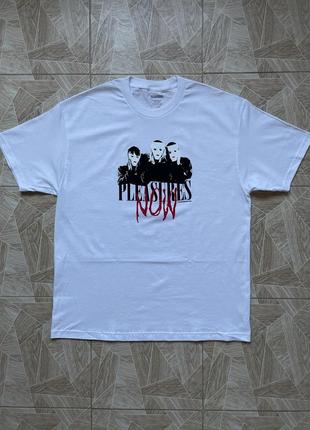 Мужская футболка hype streetwear y2k rare pleasures big logo masks white tee