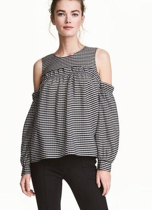 Блуза чорно біла в клітинку h&m