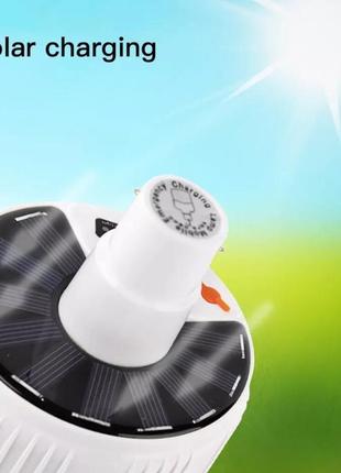 Лампа ліхтар для кемпінгу на сонячній батареї jd solar emergency charging lamp, акумуляторний світильник7 фото
