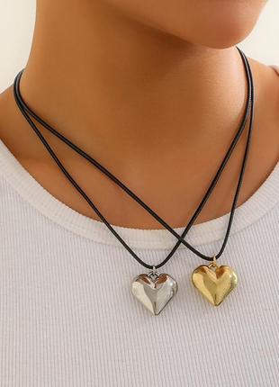 Чокер на шнурке сердце шнурок подвеска сердечко