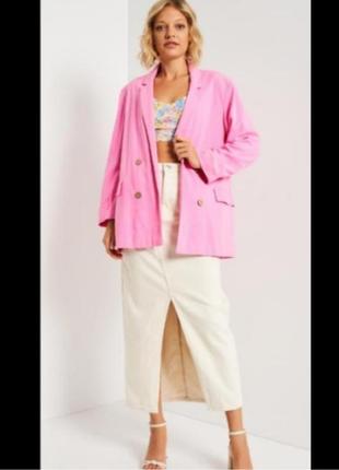 Новый пиджак stradivarius жакет лен вискоза пиджак блейзер розовый4 фото