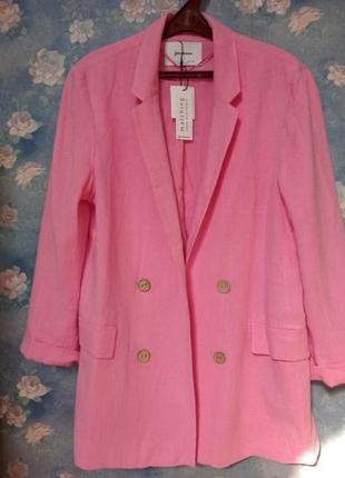 Новый пиджак stradivarius жакет лен вискоза пиджак блейзер розовый5 фото