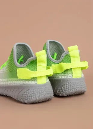 Кросівки для хлопчиків f85-3-2 текстильні сірі зелені4 фото