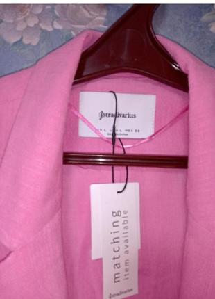Новый пиджак stradivarius жакет лен вискоза пиджак блейзер розовый7 фото
