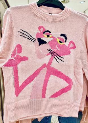 Женский свитер h&amp;m свитерик pink panther кофта h&amp;m. женский свитер h&amp;m розовая пантера размер s.3 фото