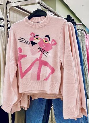 Женский свитер h&amp;m свитерик pink panther кофта h&amp;m. женский свитер h&amp;m розовая пантера размер s.4 фото