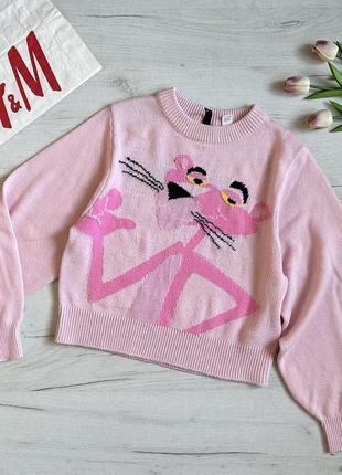 Женский свитер h&amp;m свитерик pink panther кофта h&amp;m. женский свитер h&amp;m розовая пантера размер s.7 фото