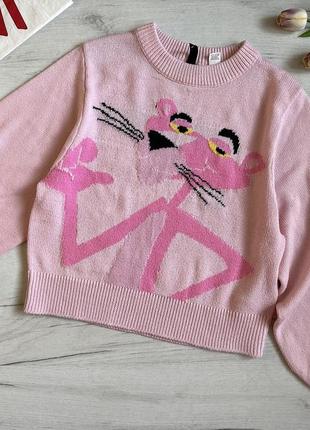 Женский свитер h&amp;m свитерик pink panther кофта h&amp;m. женский свитер h&amp;m розовая пантера размер s.6 фото