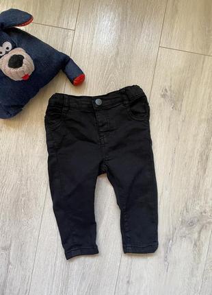 🍄‍🟫джинсики джинсы matalan одежда для младенцев черные 6-9 мес