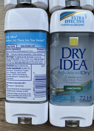 Дезодорант-антиперспирант гелевый dry idea unscented advanced dry4 фото