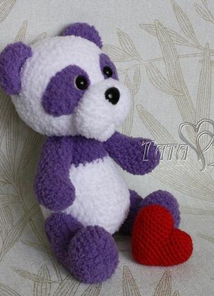 Мишка панда  медвежонок плюшевый крючком амигуруми интерьерная игровая игрушка подарок2 фото