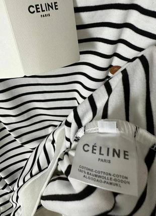 Костюм спортивный в стиле celine в полоску майка штаны палаццо белый черный3 фото