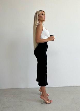 Трендовая юбка с боковым разрезом на ноге 🌹8 фото