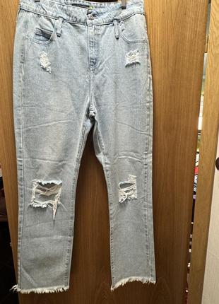 Женские джинсы прямые,светлые джинсы,прямые джинсы на высокой посадке2 фото