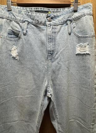 Женские джинсы прямые,светлые джинсы,прямые джинсы на высокой посадке4 фото