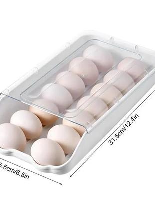 Лоток для яиц контейнер полка подставка egg tray ly-382 органайзер для хранения яиц пластиковый с крышкой5 фото