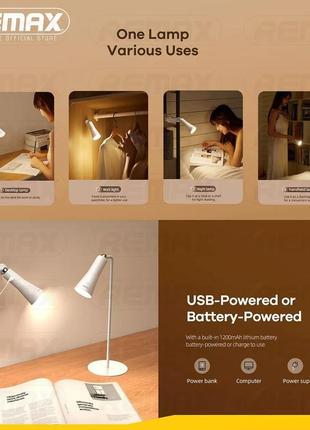 Лампа remax rl-e710 4в1 настільна led магнітний ліхтарик безпр.