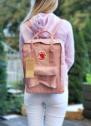 Красивий рюкзак портфель fjallraven kanken пудровий рожевий2 фото