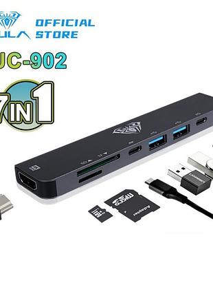 Хаб aula uc902 7-в-1 hub macbook air pro перехідник imac xiaom...