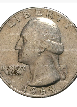 Quarter dollar liberty сша (перевертень)