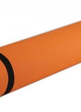 Йога мат коврик для фитнеса/пилатесса и йоги 173х61 см, каремат для занятий спортом оранжевый4 фото