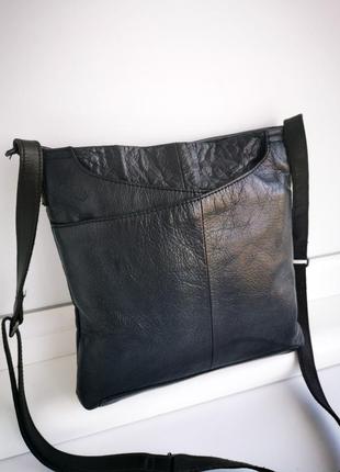 Красивая сумка кросс-боди из натуральной кожи white stuff3 фото