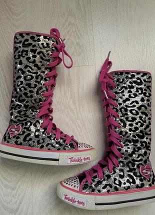 Леопардові чобітки на весну для дівчинки1 фото