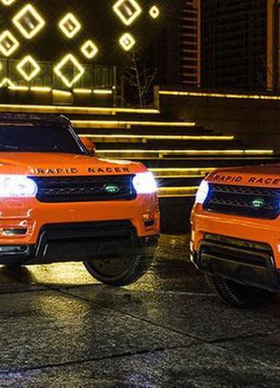 Eva! дитячий електромобіль range rover fl1638 помаранчевий: м'які3 фото