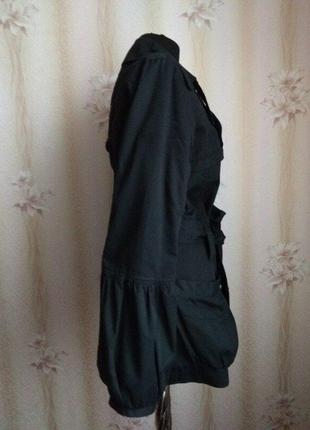 Черный женский плащ vero modа, куртка женская, тренч двубортный, р. м, италия3 фото