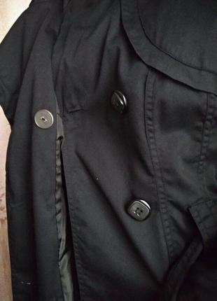 Черный женский плащ vero modа, куртка женская, тренч двубортный, р. м, италия6 фото