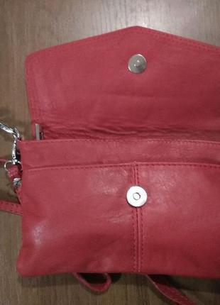 Шкіряна сумка червона нова sebastiano, італія5 фото