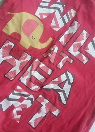 Комплект футболок жираф, сердечка, червона, майки, для дівчинки, майка4 фото