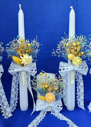 Весільні свічки та келихи з сухоцвітів4 фото